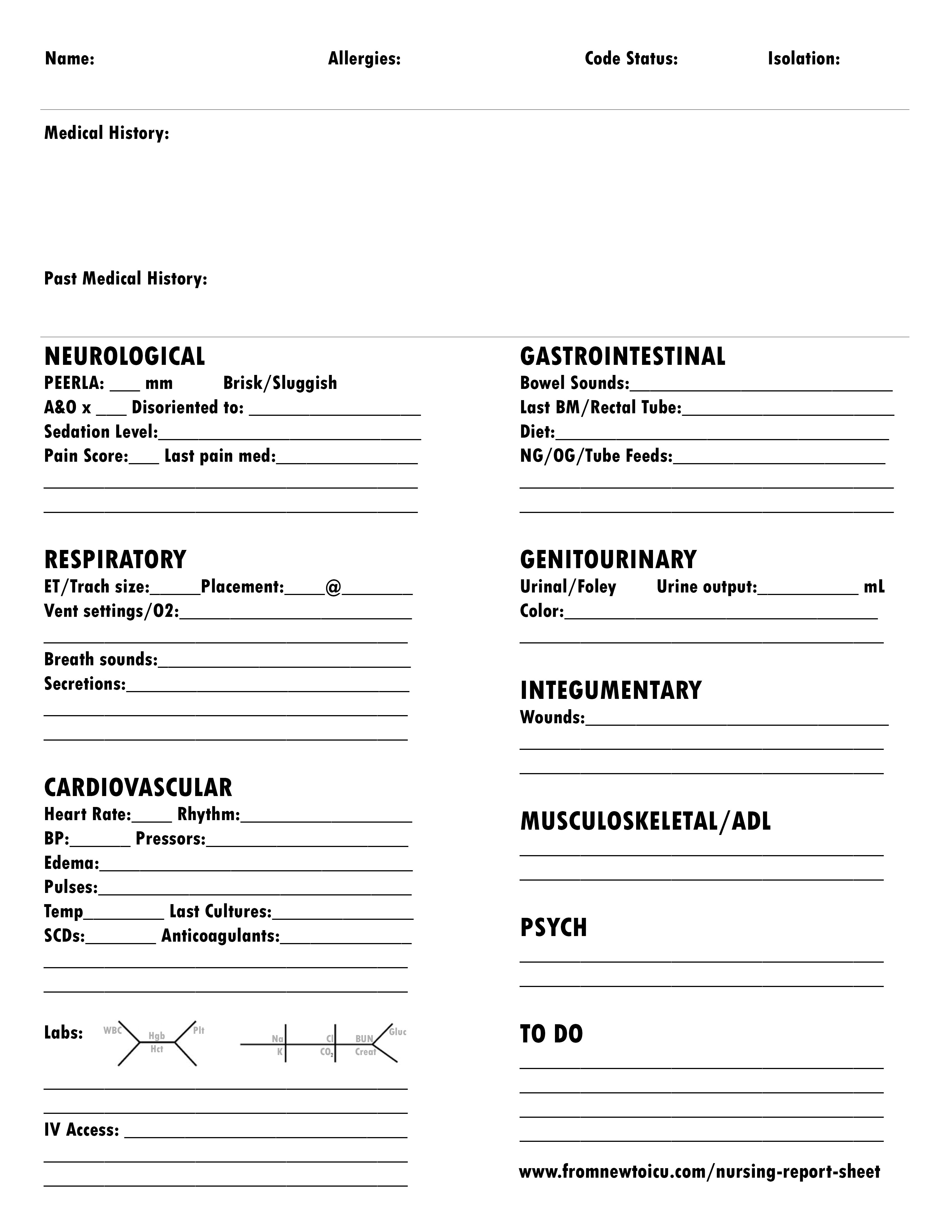 What Makes The Perfect Nursing Report Sheet From New To ICU